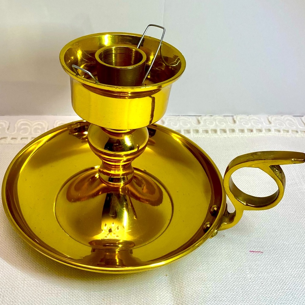 BEAUTIFUL BRASS TILTING BOAT LAMP CANDLE STICK HOLDER